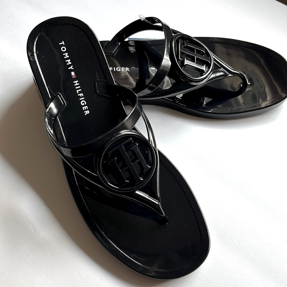 Tommy Hilfiger Black Jelly Sandals